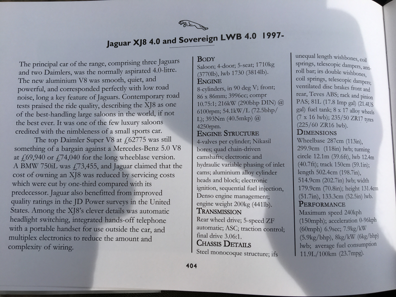 “One of the best-handling large saloons in the world, if not the best ever. It was one of the few luxury saloons credited with the nimbleness of a small sports car.”